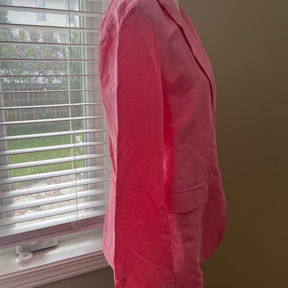 [M/L]Kate By Laltramoda Women's Pink Linen Blend Light Blazer - Picture 2 of 16